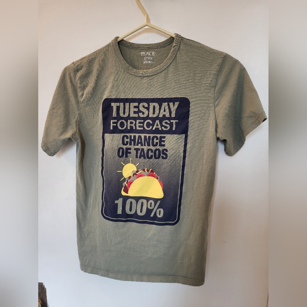 💥4 for $30💥 The Children's Place boys t-shirt green size LG 10-12